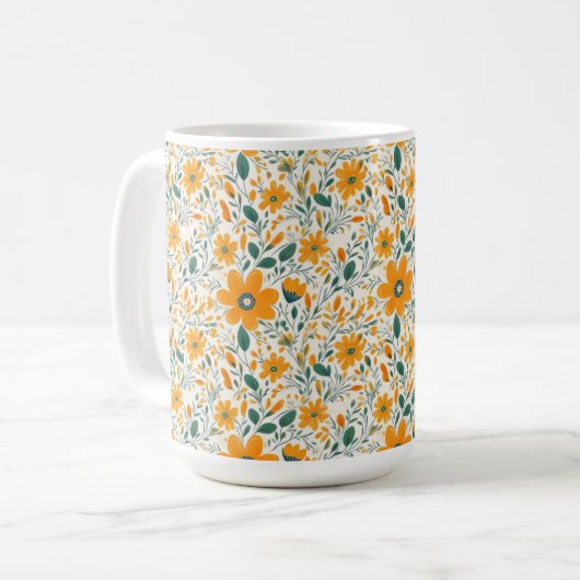 Gelbe Blume Kaffeetasse (Vorderseite Links)