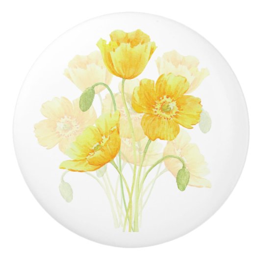 Gelbe Blume Keramik Keramikknauf (Vorderseite)