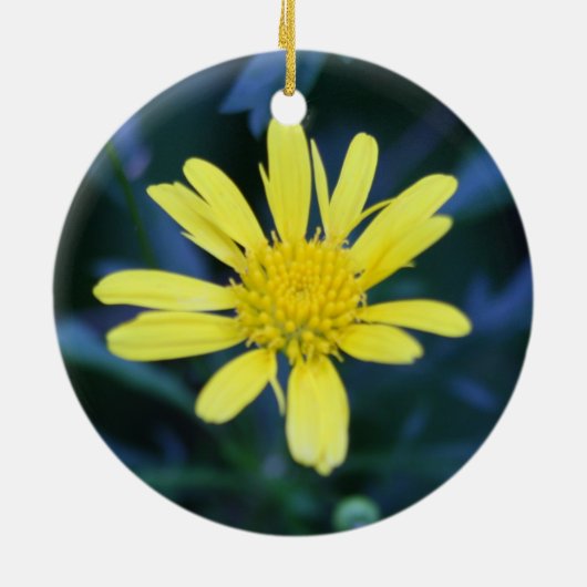 gelbe Blume Keramik Ornament (Hinten)