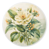 Gelbe Blume Keramikknauf (Vorderseite)