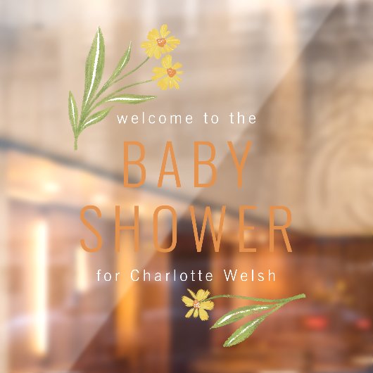 Gelbe Blume Kinderdusche Fensteraufkleber (Blatt 2)