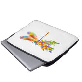 Gelbe Blume Laptopschutzhülle (Vorne Knopf)