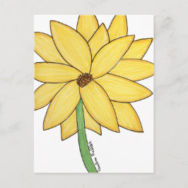 Gelbe Blume - Leere gefaltete Grußkarte Postkarte