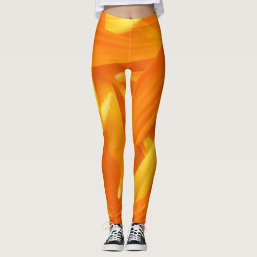 Gelbe Blume Leggings (Vorderseite)