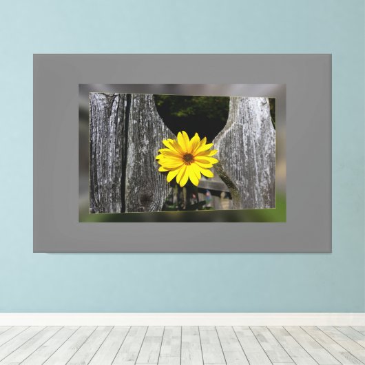 Gelbe Blume Leinwanddruck (Insitu (Holzboden))