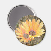 Gelbe Blume Magnet (Vorderseite/Rückseite)