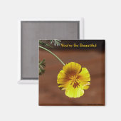 Gelbe Blume Magnet (Vorderseite/Rückseite)