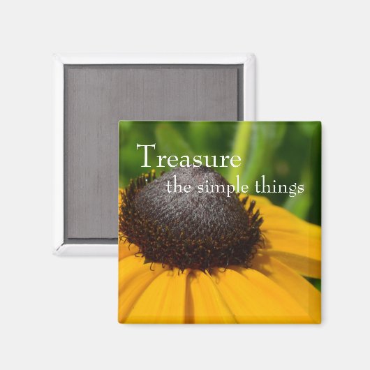 Gelbe Blume Makro Magnet (Vorderseite/Rückseite)