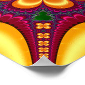 Gelbe Blume Mandelbrot Mandala Poster (Ecke)