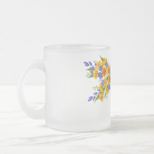 Gelbe Blume Mattglastasse (Links)