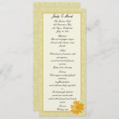 Gelbe Blume Menükarte (Vorne/Hinten)