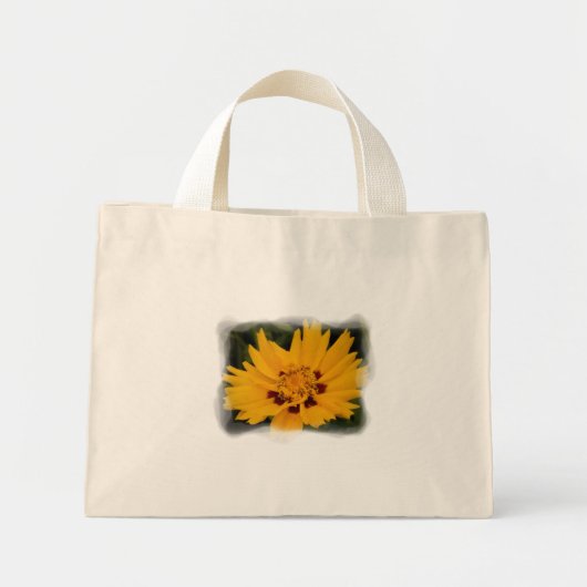 Gelbe Blume Mini Stoffbeutel (Vorne)