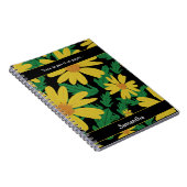 Gelbe Blume mit grünen Blätter Notizblock (Rechte Seite)