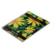 Gelbe Blume mit grünen Blätter Notizblock (Linke Seite)