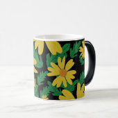 Gelbe Blume mit grünen Blätter Tasse (VorderseiteRechts)