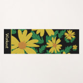 Gelbe Blume mit grünen Blätter Yogamatte (Vorderseite (Horizontal))