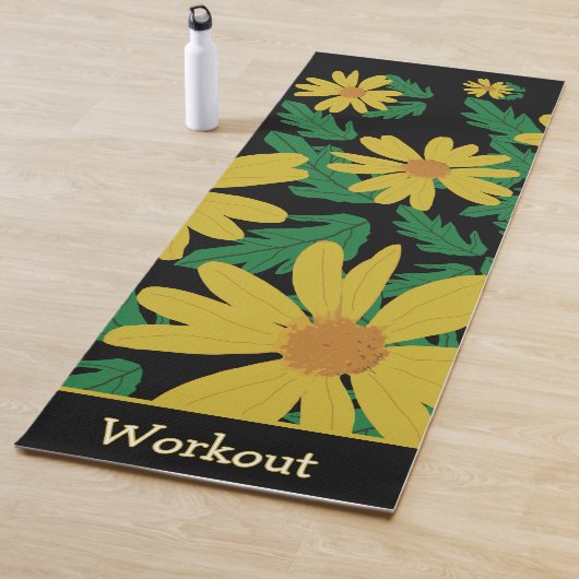 Gelbe Blume mit grünen Blätter Yogamatte (Beispiel)