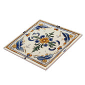 Gelbe Blume Mittelmeercreme Fliese (Seite)