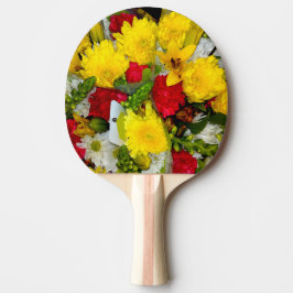 Gelbe Blume Mix Ping Pong Paddle Tischtennis Schläger