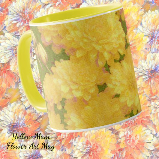 Gelbe Blume Mum Art Garden Tasse Cup