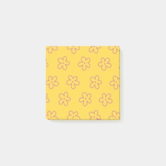 Gelbe Blume Muster für Frühjahr und Sommer Post-it Klebezettel (Vorderseite)