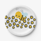 Gelbe Blume Muster Pappteller (Vorderseite)