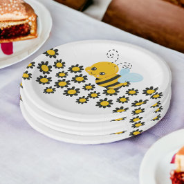 Gelbe Blume Muster Pappteller