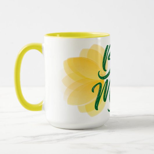 Gelbe Blume Muttertagskaffee Tasse (Links)