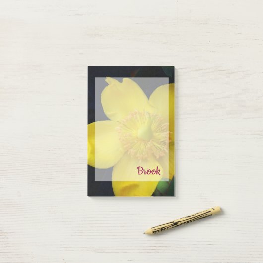 Gelbe Blume Name Post-It-Notes Post-it Klebezettel (Auf Schreibtisch)