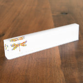 Gelbe Blume Namensplakette (Seite)