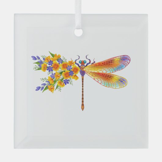 Gelbe Blume Ornament Aus Glas (Vorderseite)