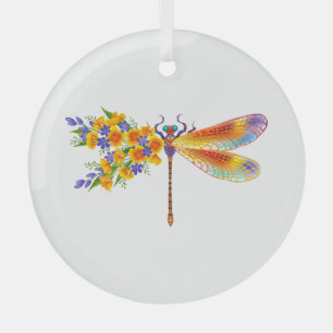 Gelbe Blume Ornament Aus Glas