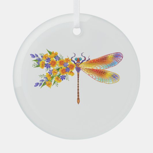 Gelbe Blume Ornament Aus Glas (Vorderseite)