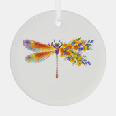 Gelbe Blume Ornament Aus Glas (Rückseite)