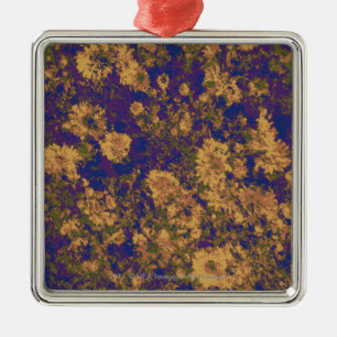 Gelbe Blume Ornament Aus Metall