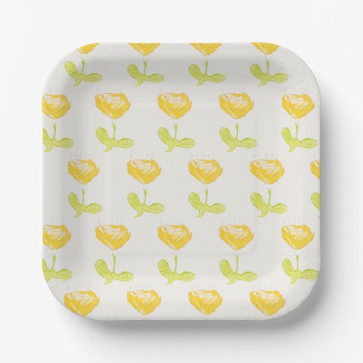 Gelbe Blume Pappteller (Vorderseite)