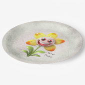 Gelbe Blume Pappteller (Schrägansicht)