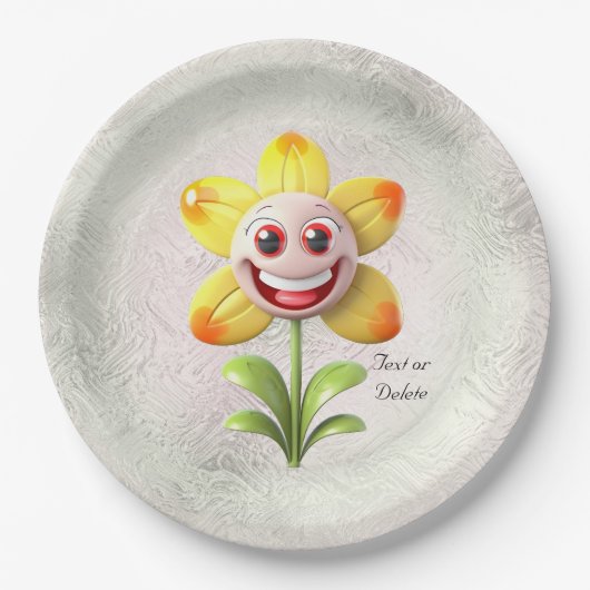 Gelbe Blume Pappteller (Vorderseite)