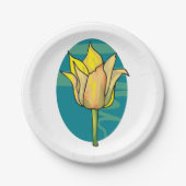 Gelbe Blume Pappteller (Vorderseite)