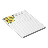 Gelbe Blume Personalisiert Notizblock (angewinkelt)