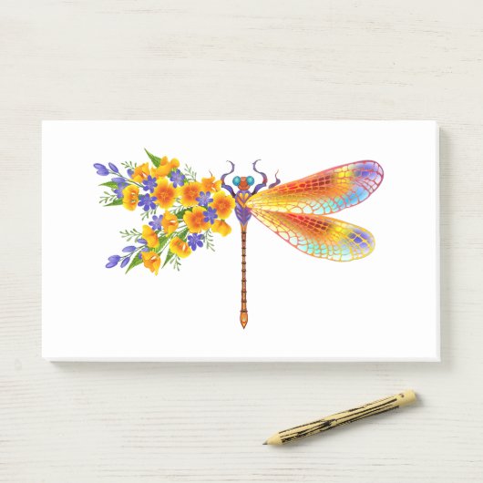 Gelbe Blume Post-it Klebezettel (Auf Schreibtisch)