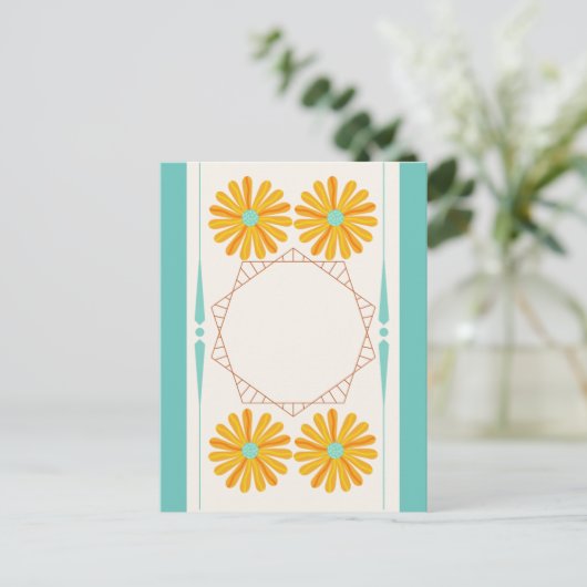 Gelbe Blume Postkarte (Stehend Vorderseite)