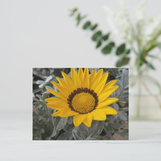 Gelbe Blume Postkarte (Stehend Vorderseite)