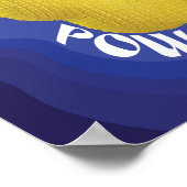 Gelbe Blume Power Poster mit blauer Farbe (Ecke)