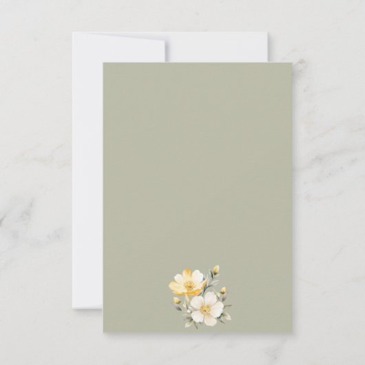 Gelbe Blume Probe Abendessen Einladung (Rückseite)