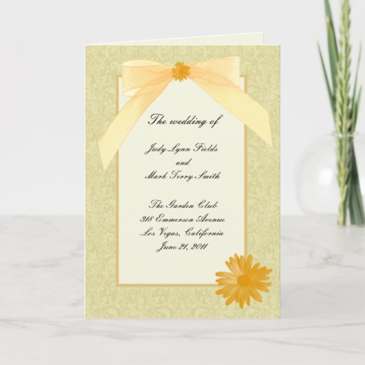 Gelbe Blume Programmkarte Programm (Vorderseite)