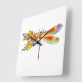 Gelbe Blume Quadratische Wanduhr (Winkel)