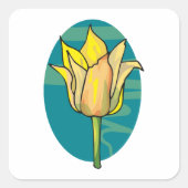 Gelbe Blume Quadratischer Aufkleber (Vorderseite)