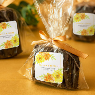 Gelbe Blume Quadratischer Aufkleber