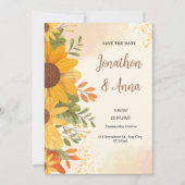 Gelbe Blume Rahmen Hochzeitseinladung Einladung (Vorderseite)